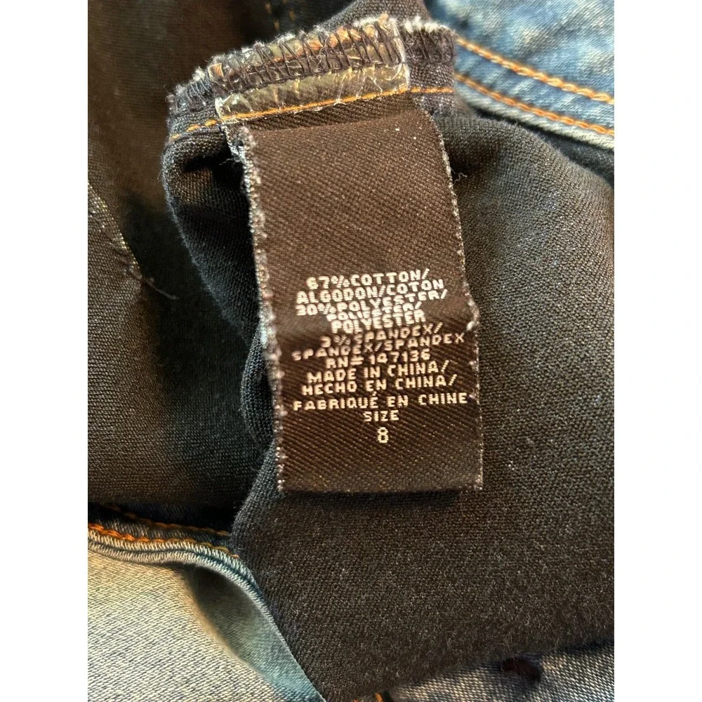 1822 Denim Womens Size 8 Medium Wash Wide Leg Cropped High Rise Jeans Blue
